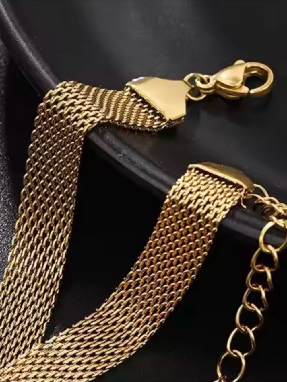Gold Mesh Chain Bracelet-Elegant Jewelry - Picture 5 of 7